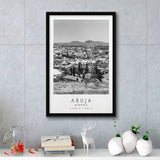 Abuja Nigeria Black And White Art Framed Canvas Prints Wall Art Home Decor, Floating Frame