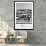 Abuja Nigeria Black And White Art Framed Canvas Prints Wall Art Home Decor, Floating Frame