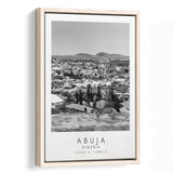 Abuja Nigeria Black And White Art Framed Canvas Prints Wall Art Home Decor, Floating Frame