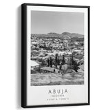 Abuja Nigeria Black And White Art Framed Canvas Prints Wall Art Home Decor, Floating Frame