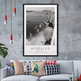 Acapulco Mexico Black And White Art Framed Art Prints Wall Art Decor, Framed Picture