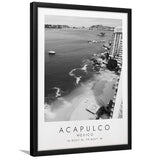 Acapulco Mexico Black And White Art Framed Art Prints Wall Art Decor, Framed Picture