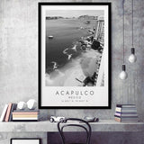 Acapulco Mexico Black And White Art Framed Art Prints Wall Art Decor, Framed Picture
