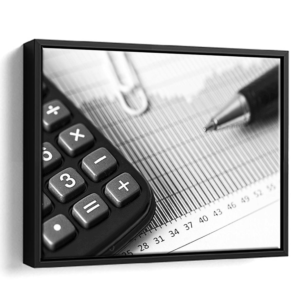 Accountant Office Decor, Accountant Gift Framed Canvas Prints Wall Art Decor, Black Floating Frame