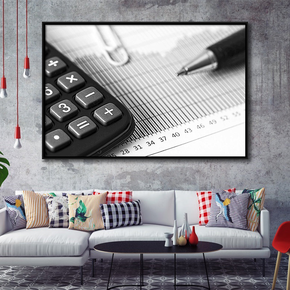 Accountant Office Decor, Accountant Gift Framed Canvas Prints Wall Art Decor, Black Floating Frame
