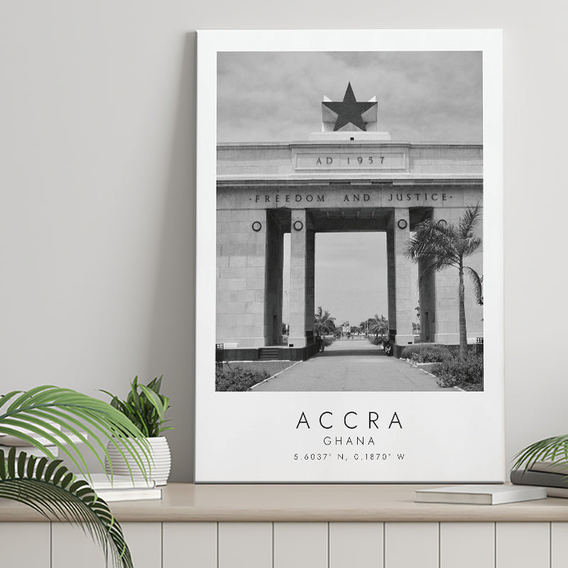 Accra Ghana Black And White Art Canvas Prints Wall Art Home Decor