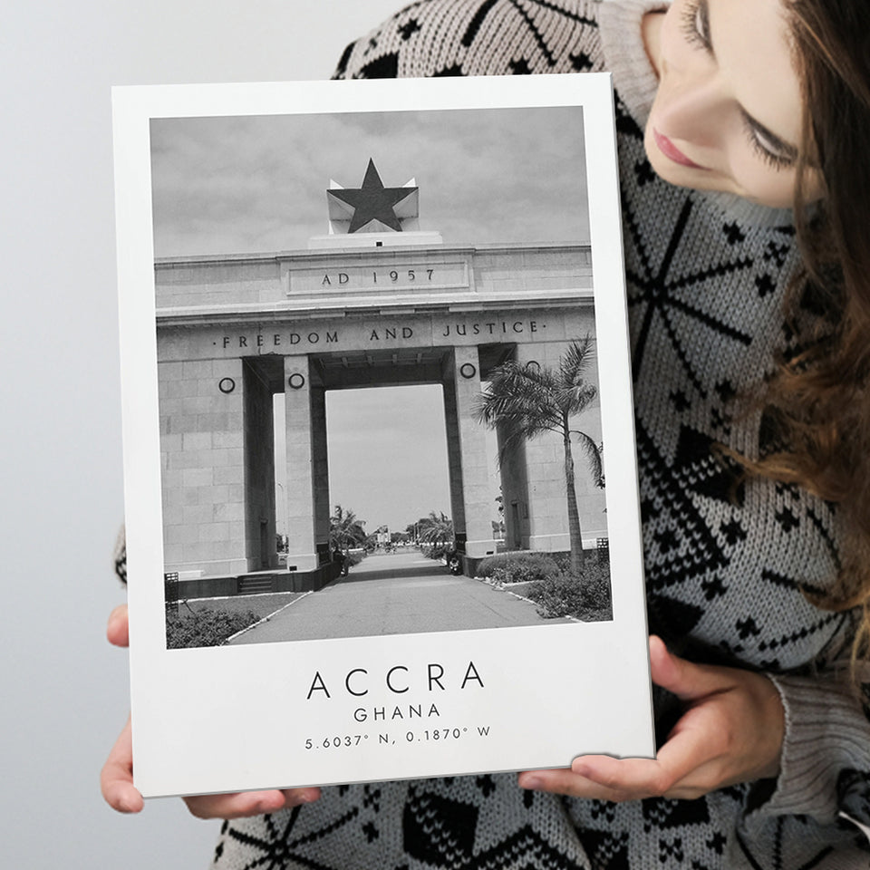 Accra Ghana Black And White Art Canvas Prints Wall Art Home Decor