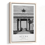 Accra Ghana Black And White Art Framed Canvas Prints Wall Art Home Decor, Floating Frame