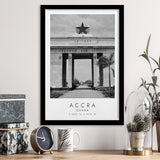 Accra Ghana Black And White Art Framed Art Prints Wall Art Decor, Framed Picture