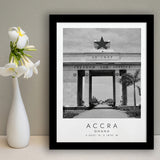 Accra Ghana Black And White Art Framed Art Prints Wall Art Decor, Framed Picture