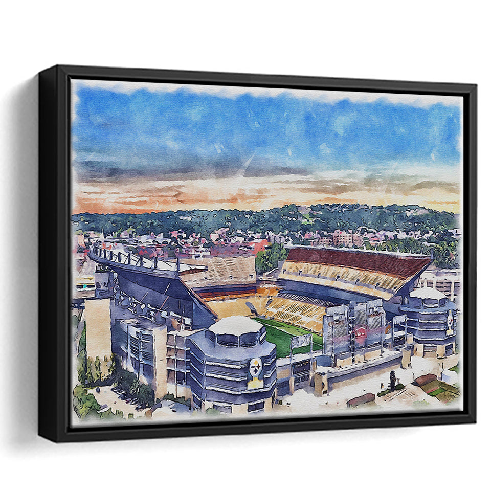 Acrisure Stadium Steelers Stadium Watercolor, Sport Art Prints Fan Gift, Framed Canvas Prints Wall Art Decor