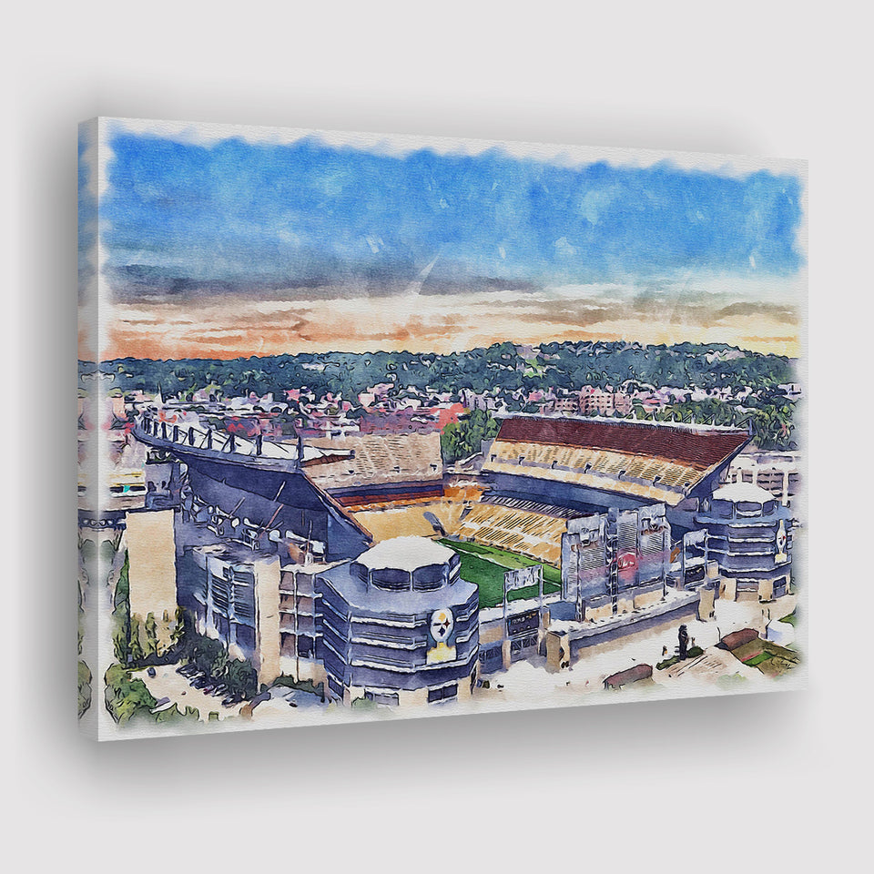 Acrisure Stadium Steelers Stadium Watercolor, Sport Art Prints Fan Gift, Canvas Prints Wall Art Decor