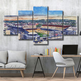 Acrisure Stadium Steelers Stadium Watercolor, 5 Pieces, Multi Panel Canvas Prints Wall Art Decor
