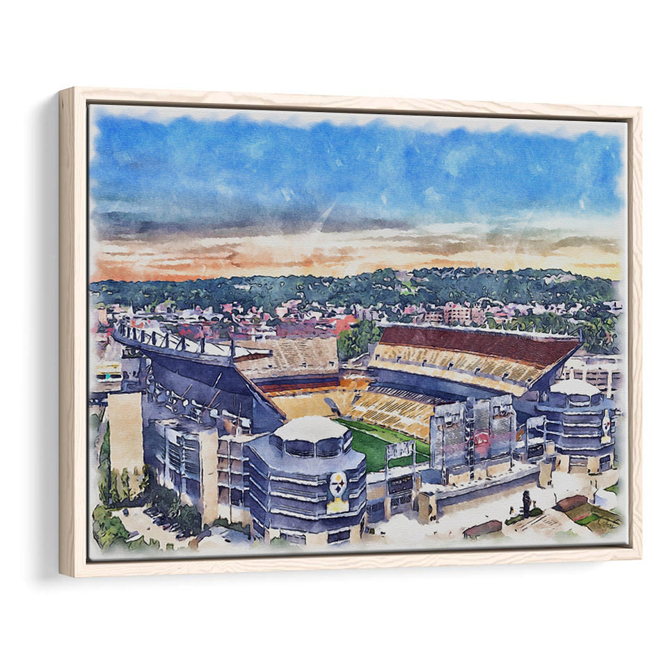 Acrisure Stadium Steelers Stadium Watercolor, Sport Art Prints Fan Gift, Framed Canvas Prints Wall Art Decor