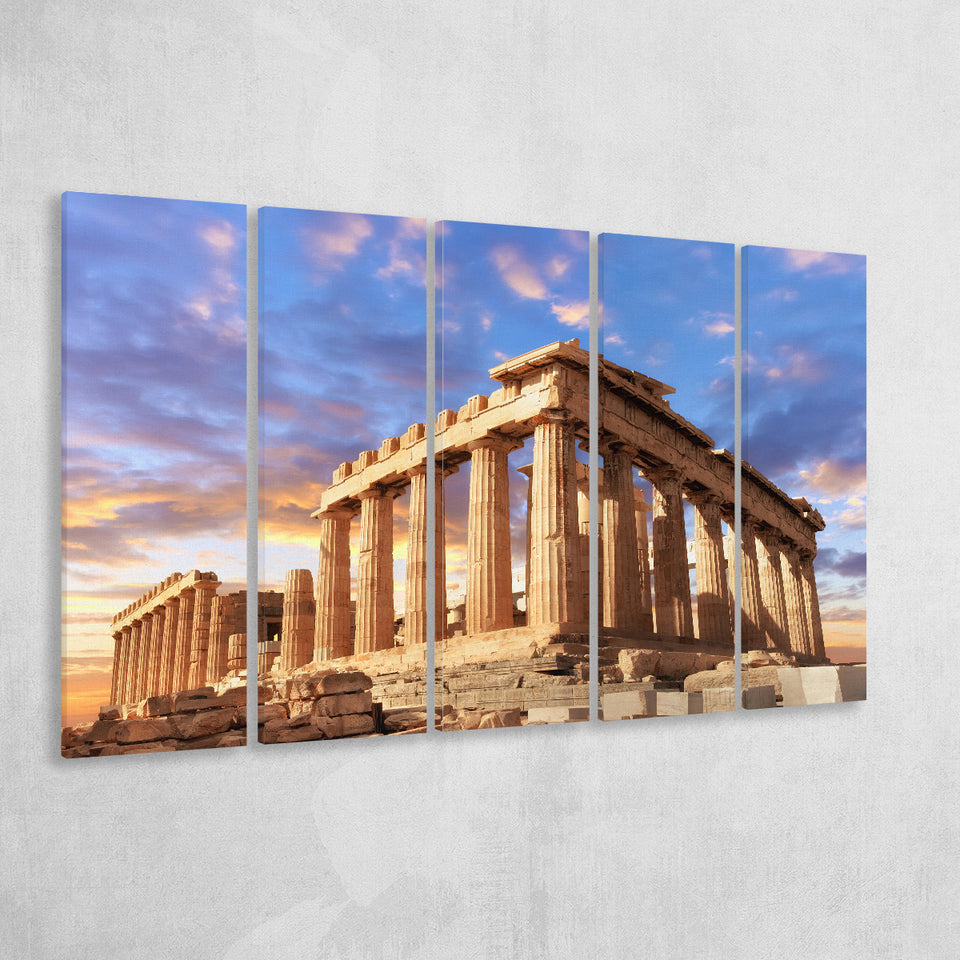 Acropolis Of Athens, Greece, Multi Panels, 5 Pieces B, Canvas Prints Wall Art Home Decor,X Large Canvas