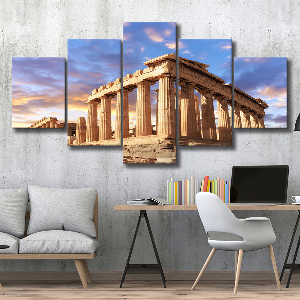 Acropolis Of Athens, Greece, Multi Panels, 5 Pieces, Canvas Prints Wall Art Home Decor