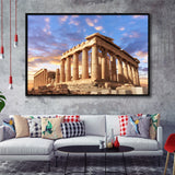 Acropolis Of Athens, Greece, Framed Canvas Prints Wall Art Home Decor,Floating Frame, Ready to Hang