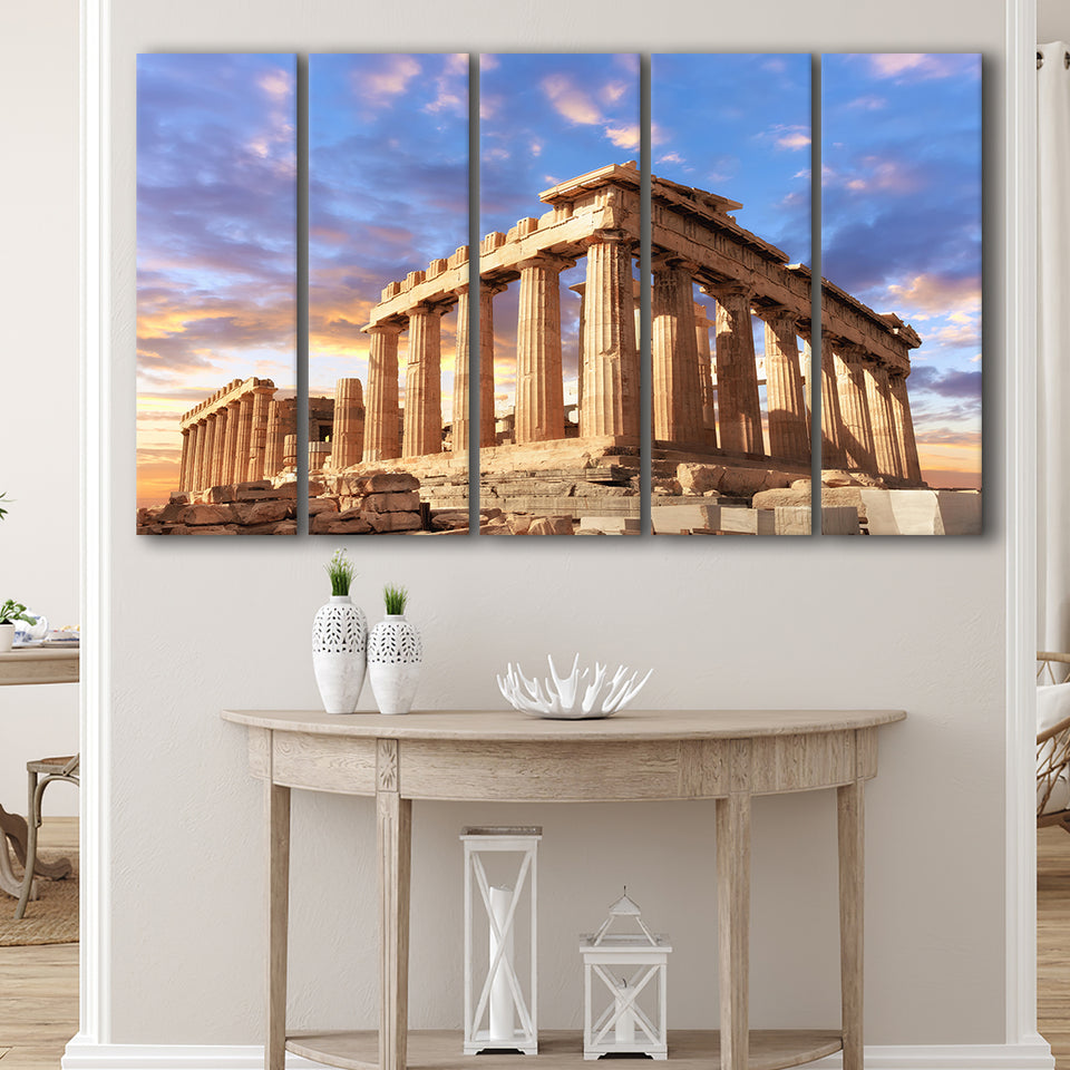 Acropolis Of Athens, Greece, Multi Panels, 5 Pieces B, Canvas Prints Wall Art Home Decor,X Large Canvas