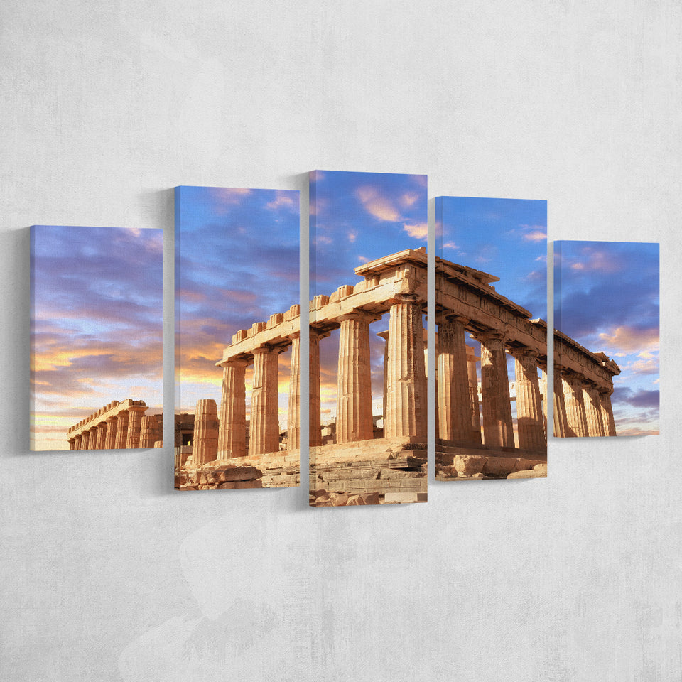 Acropolis Of Athens, Greece, Multi Panels, 5 Pieces, Canvas Prints Wall Art Home Decor