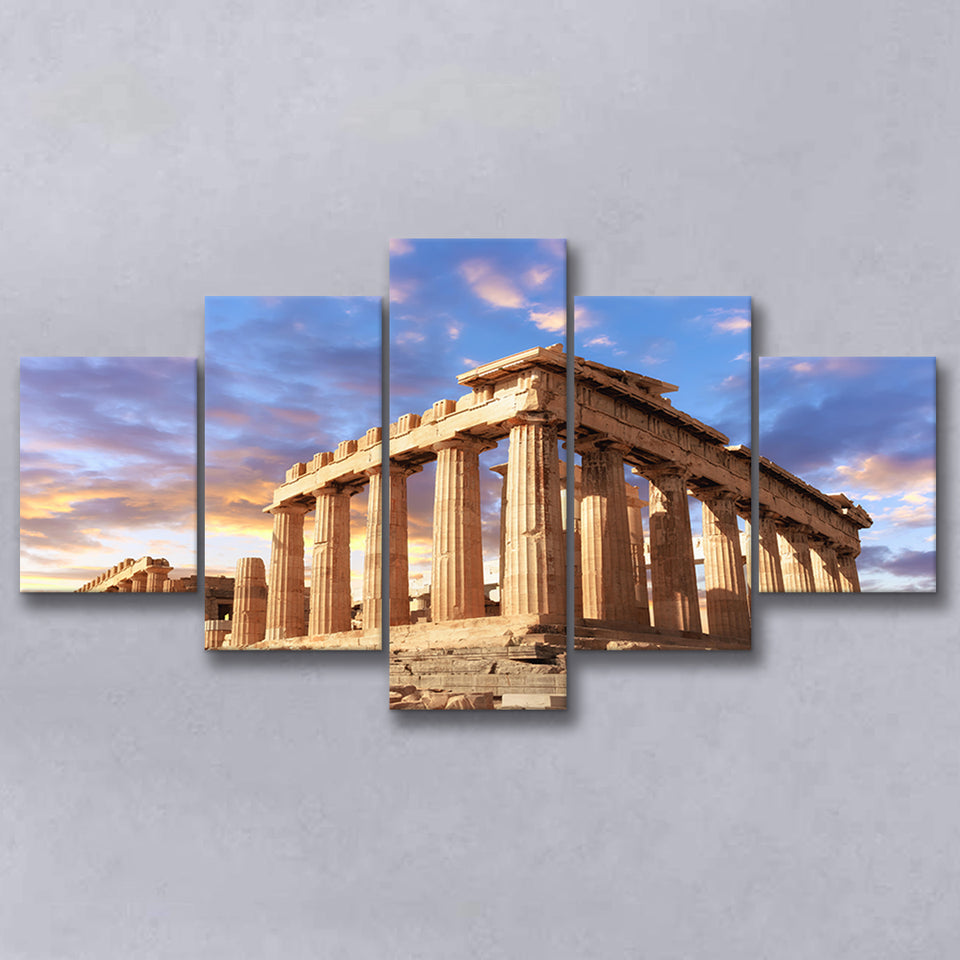 Acropolis Of Athens, Greece, Multi Panels, 5 Pieces, Canvas Prints Wall Art Home Decor