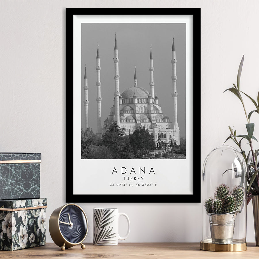 Adana Turkey Black And White Art Framed Art Prints Wall Art Decor, Framed Picture
