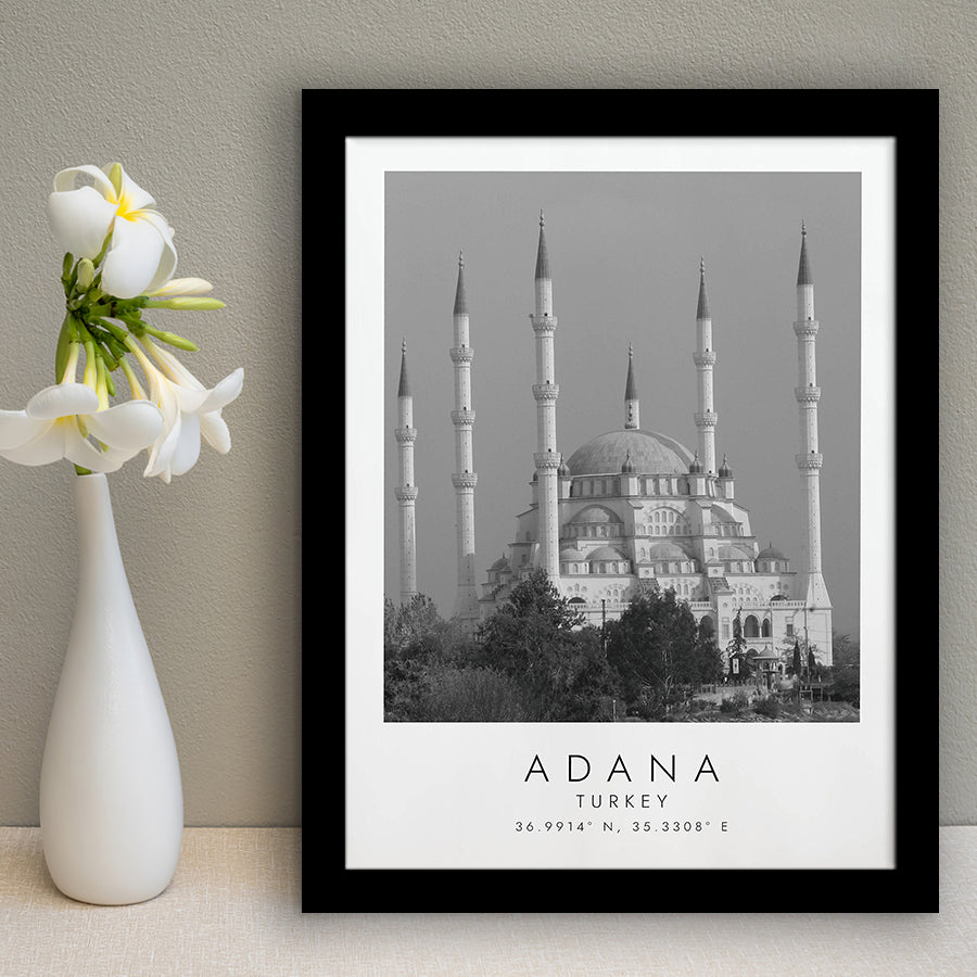Adana Turkey Black And White Art Framed Art Prints Wall Art Decor, Framed Picture