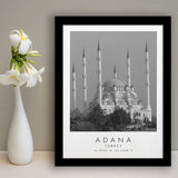 Adana Turkey Black And White Art Framed Art Prints Wall Art Decor, Framed Picture