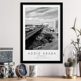Addis Ababa Ethiopia Black And White Art Framed Art Prints Wall Art Decor, Framed Picture