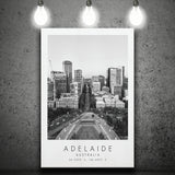 Adelaide, Australia Black And White Art Canvas Prints Wall Art Home Decor