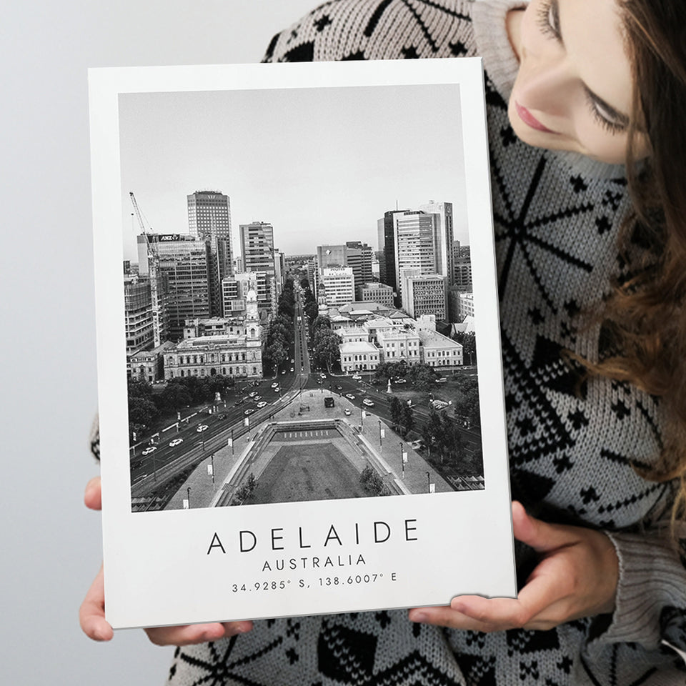 Adelaide, Australia Black And White Art Canvas Prints Wall Art Home Decor