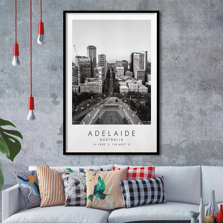 Adelaide, Australia Black And White Art Framed Art Prints Wall Art Decor, Framed Picture