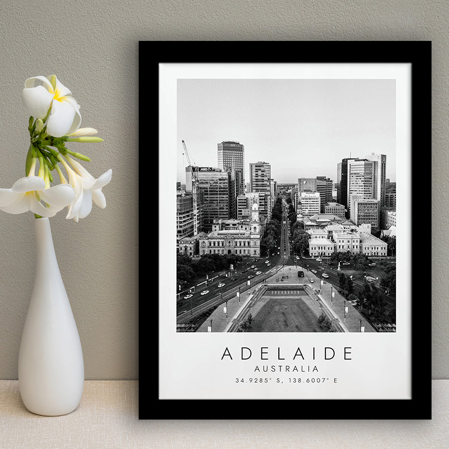 Adelaide, Australia Black And White Art Framed Art Prints Wall Art Decor, Framed Picture
