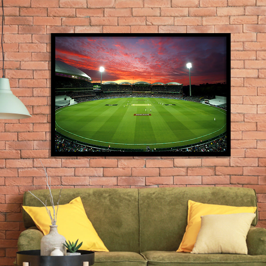 Adelaide Oval Stadium at Night, Stadium Canvas, Sport Art, Gift for him, Framed Art Prints Wall Art Decor, Framed Picture
