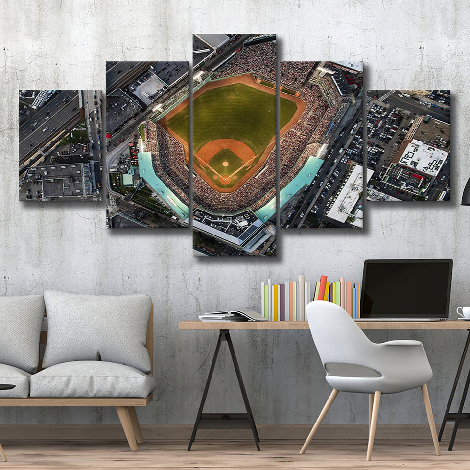 Aerial Photo of Fenway Park, Stadium Canvas, Sport Art, Large Canvas, Multi Panels, Canvas Prints Wall Art Decor