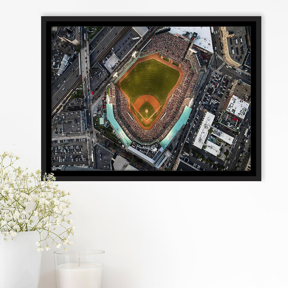 Aerial Photo of Fenway Park, Stadium Canvas, Sport Art, Gift for him, Framed Canvas Prints Wall Art Decor, Framed Picture