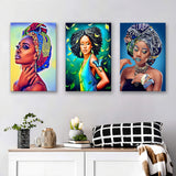 Africa Woman Canvas Painting Set of 3 Piece Canvas Prints Wall Art Decor