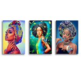 Africa Woman Canvas Painting Set of 3 Piece Canvas Prints Wall Art Decor