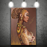 African American Black Sexy Woman Nude Canvas Prints Wall Art - Painting Canvas, African Art, Home Wall Decor, Painting Prints, For Sale