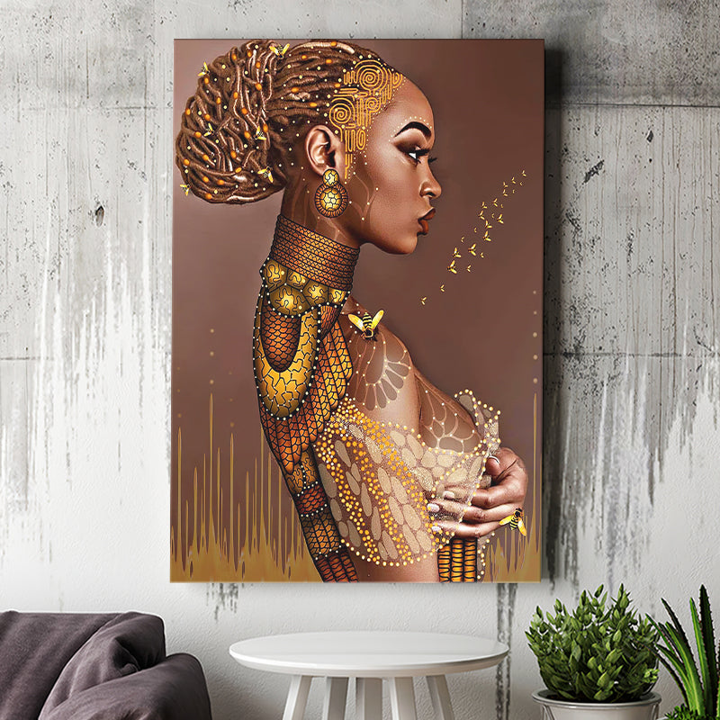 African American Black Sexy Woman Nude Canvas Prints Wall Art - Painting Canvas, African Art, Home Wall Decor, Painting Prints, For Sale