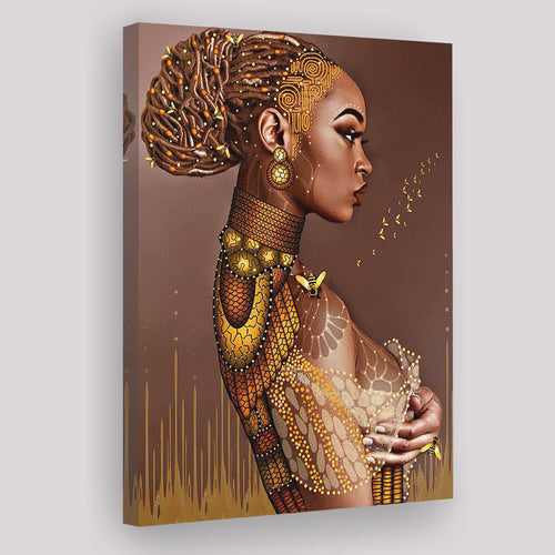 African American Black Sexy Woman Nude Canvas Prints Wall Art - Painting Canvas, African Art, Home Wall Decor, Painting Prints, For Sale