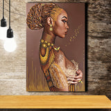 African American Black Sexy Woman Nude Canvas Prints Wall Art - Painting Canvas, African Art, Home Wall Decor, Painting Prints, For Sale