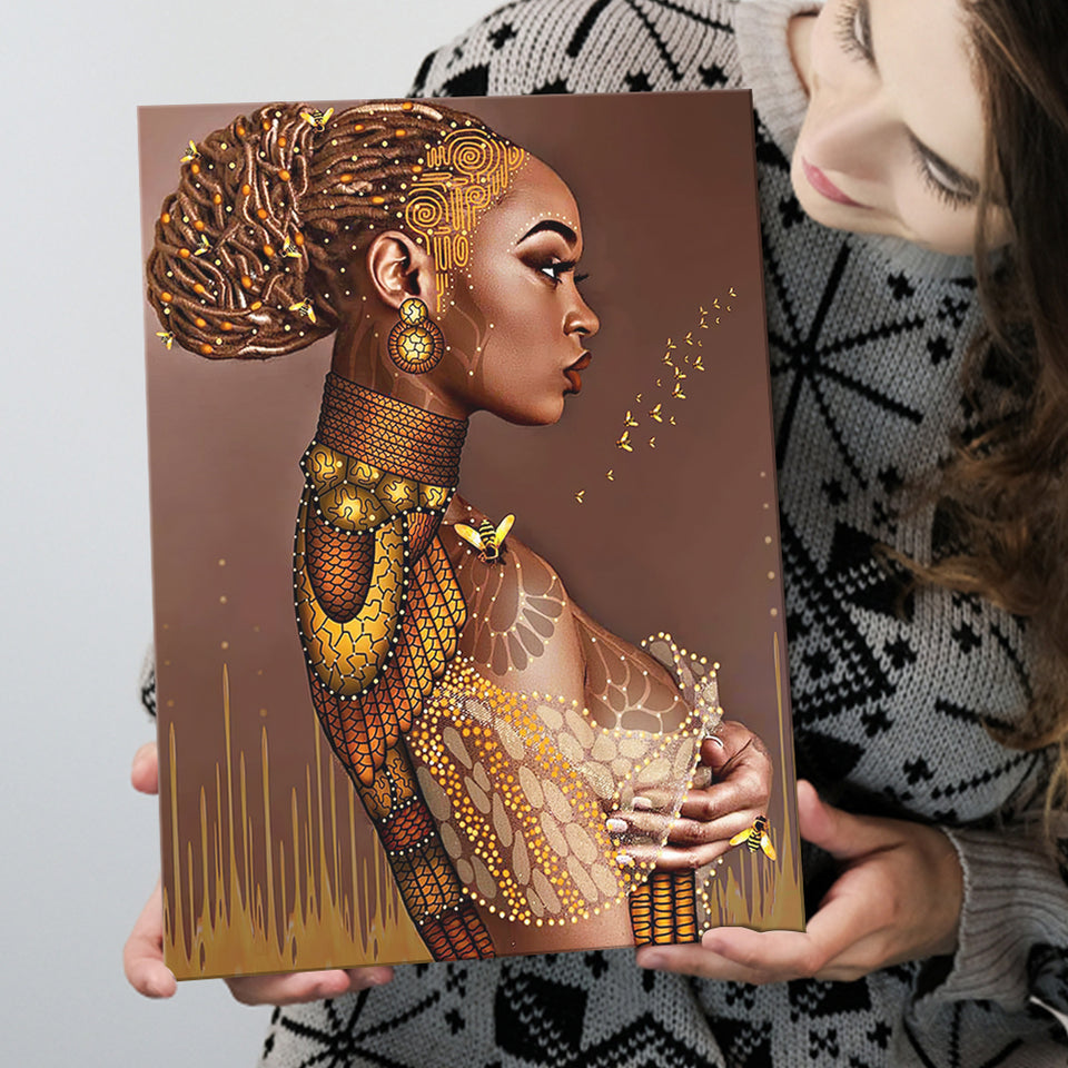 African American Black Sexy Woman Nude Canvas Prints Wall Art - Painting Canvas, African Art, Home Wall Decor, Painting Prints, For Sale