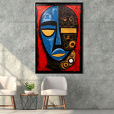African American Culture Mixed Symbol Acrylic Painting,Framed Canvas Prints,Floating Frame, Wall Art Home Decor