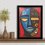 African American Culture Mixed Symbol Acrylic Painting,Framed Canvas Prints,Floating Frame, Wall Art Home Decor