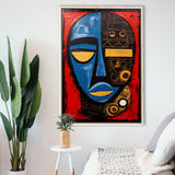 African American Culture Mixed Symbol Acrylic Painting,Framed Canvas Prints,Floating Frame, Wall Art Home Decor
