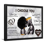 African American Black King And Queen Black Couple I Choose You Framed Art Prints Wall Decor - Painting Prints,Wall Art, Framed Picture