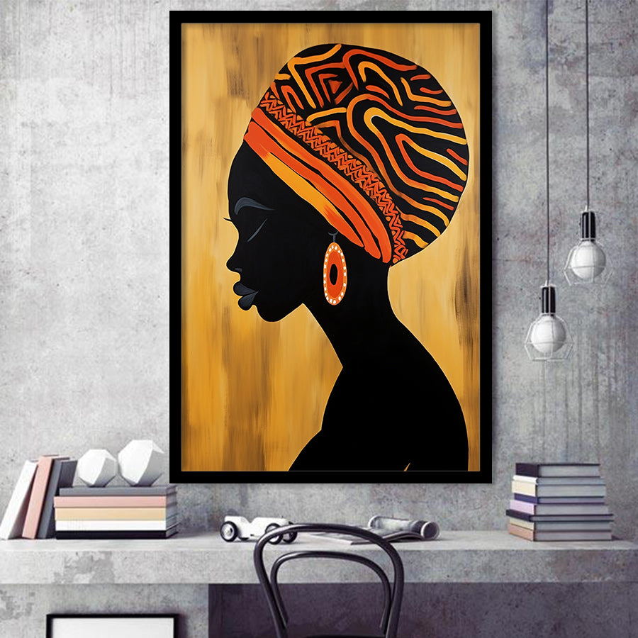 African Black Woman Wall Art, Painting Art, Framed Art Prints Wall Decor