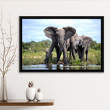 African Bush Elephant Framed Canvas Prints Wall Art - Painting Canvas, Wall Decor, Canvas Art, Floating Frame