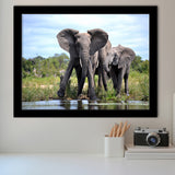 African Bush Elephant Framed Art Prints Wall Decor - Painting Prints, Wall Art, Framed Picture, Black Frame