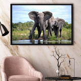 African Bush Elephant Framed Canvas Prints Wall Art - Painting Canvas, Wall Decor, Canvas Art, Floating Frame